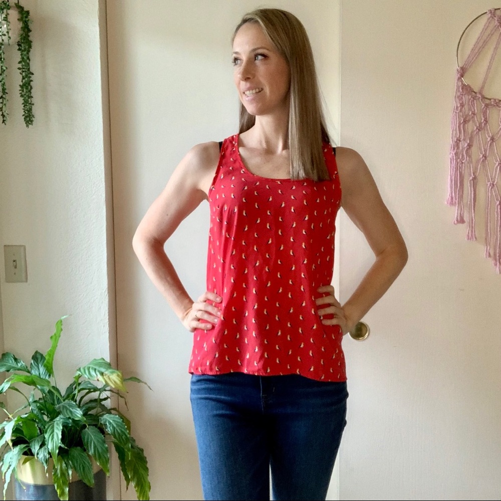 Pleione Red Parakeet Blouse